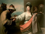 West,_Benjamin_-_Isaac's_servant_trying_the_bracelet_on_Rebecca's_arm_
